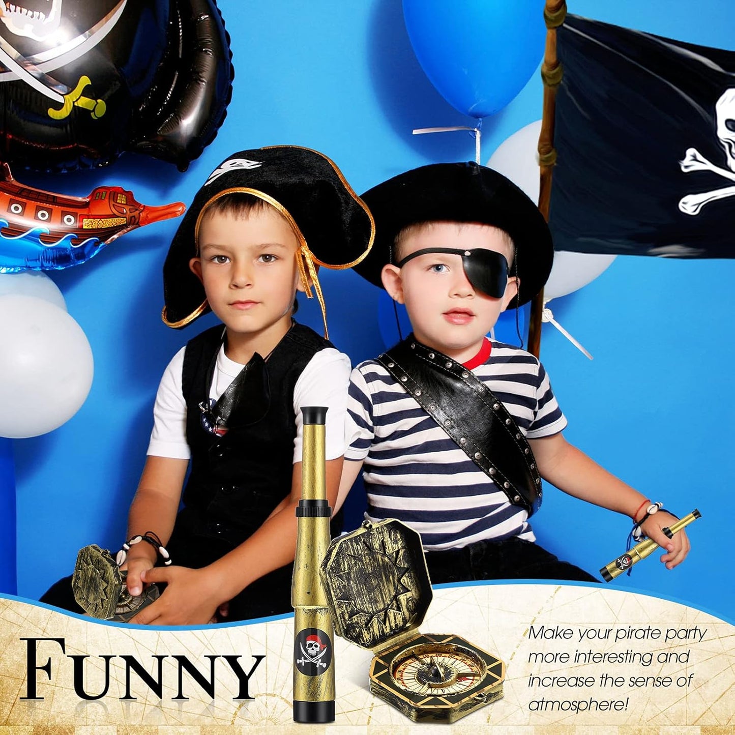 Gejoy Pirate Spyglass & Compass Set