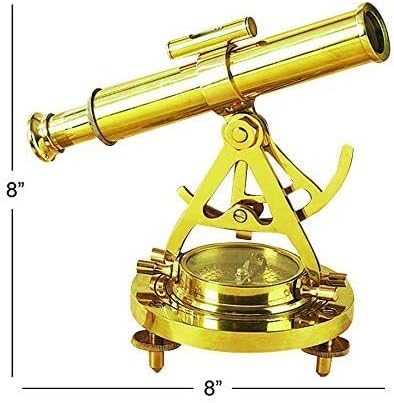 Brass Telescope Compass Decor