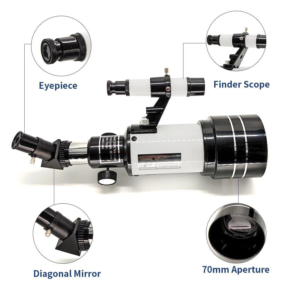 70mm Portable Telescope – White