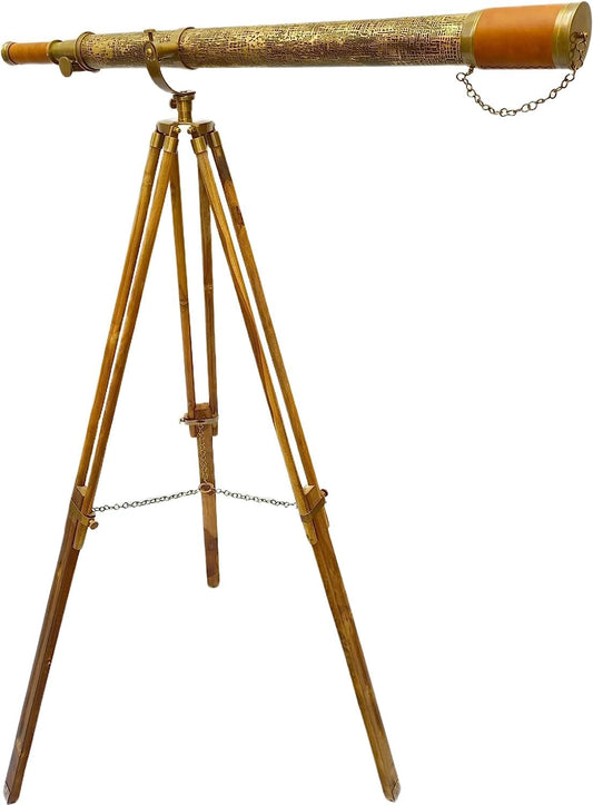 Vintage Brass Floor Telescope 62"