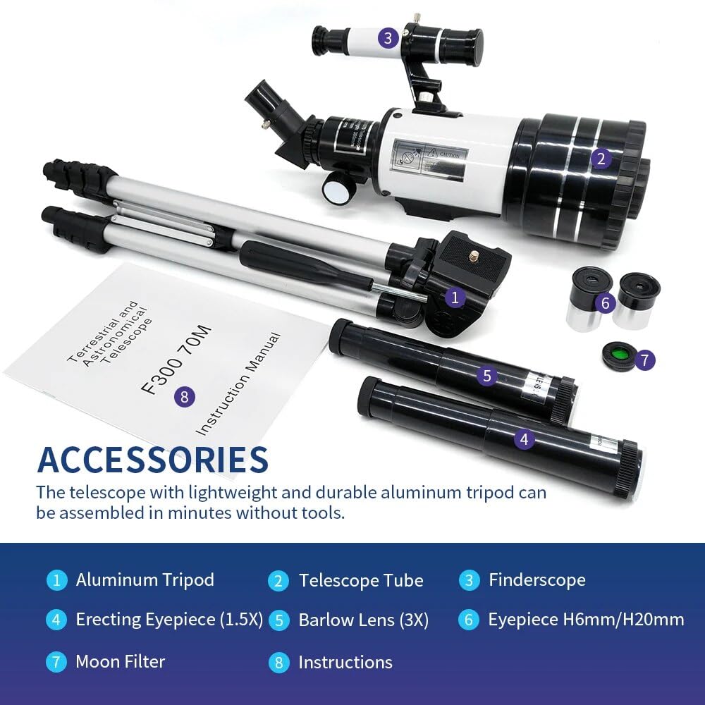 70mm Portable Telescope – Cyan