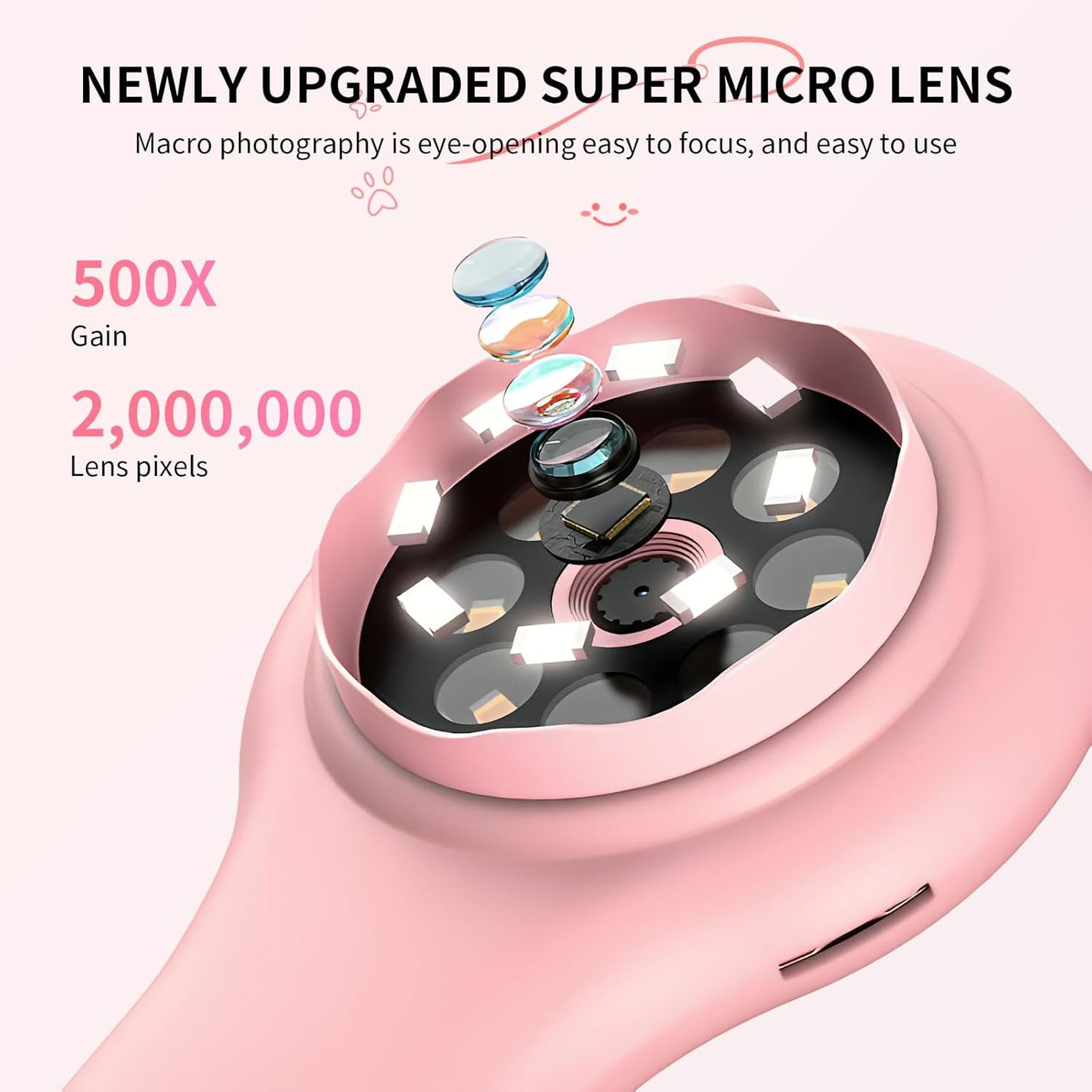 Pink Kids Handheld Digital Microscope