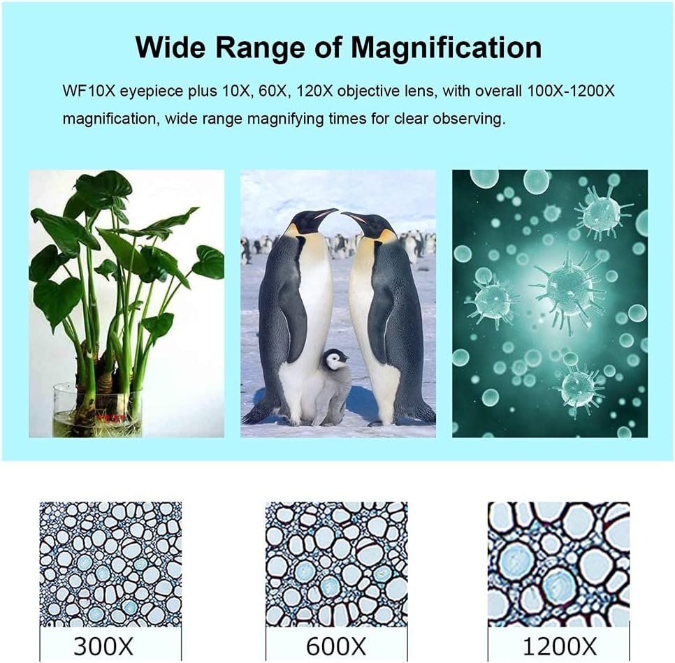 HM1200 Trinocular Metal Microscope 100X-1200X