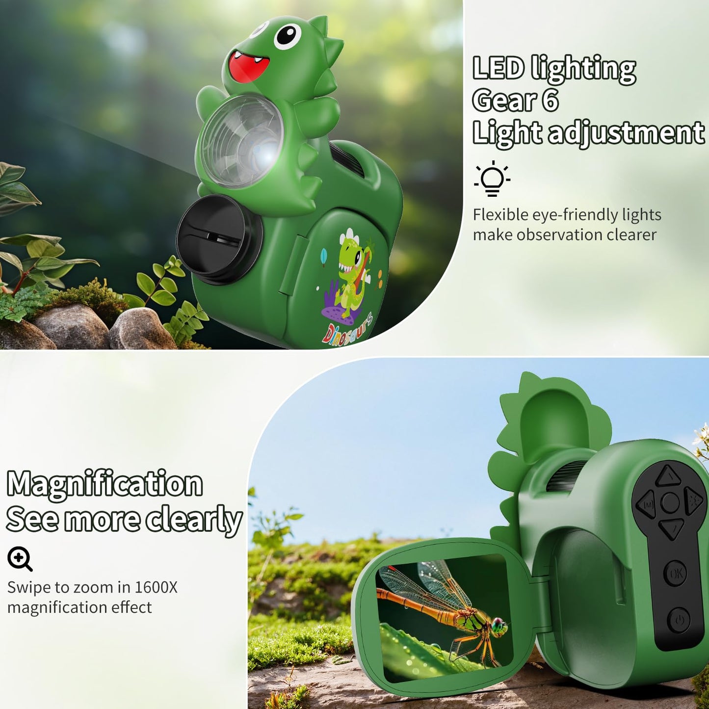 1600X Kids Digital Microscope – Green