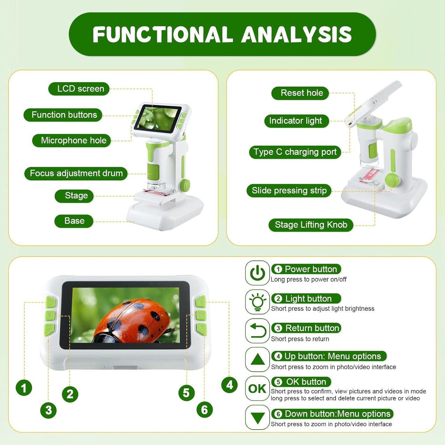 1600X Kids Digital Microscope