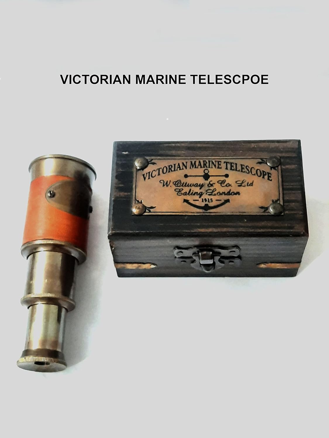 Brass Spyglass Telescope with Box