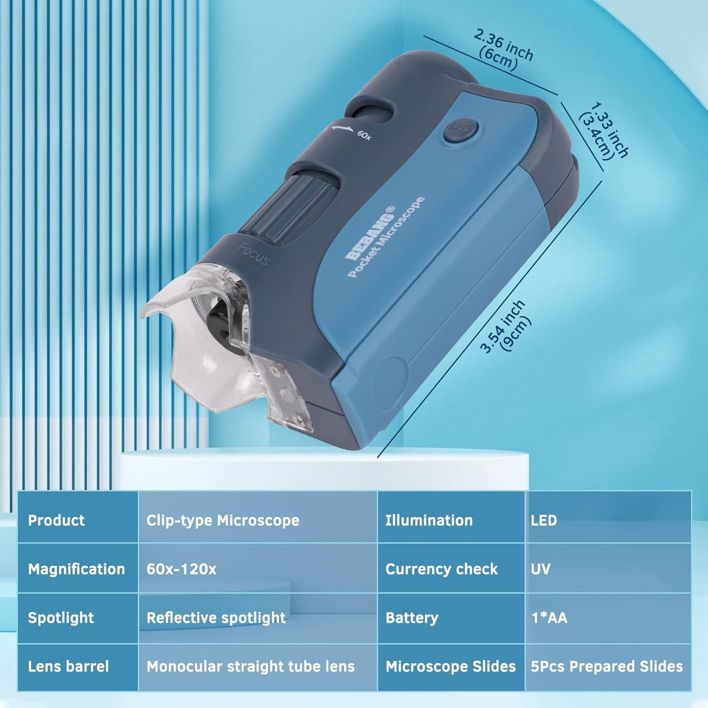 BEBANG 2000X & 120X Microscope Kit