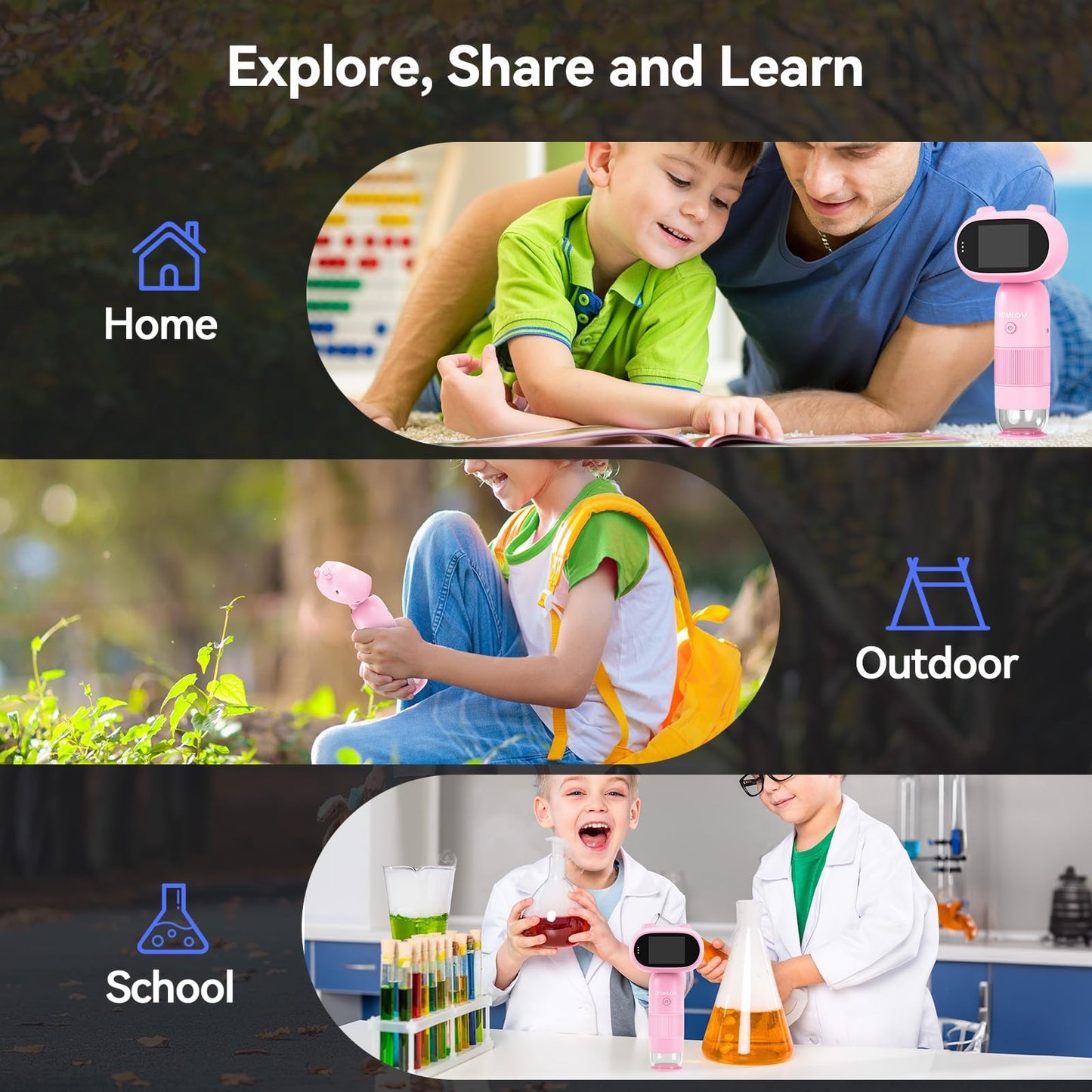 TOMLOV P30 1000X Kids Microscope