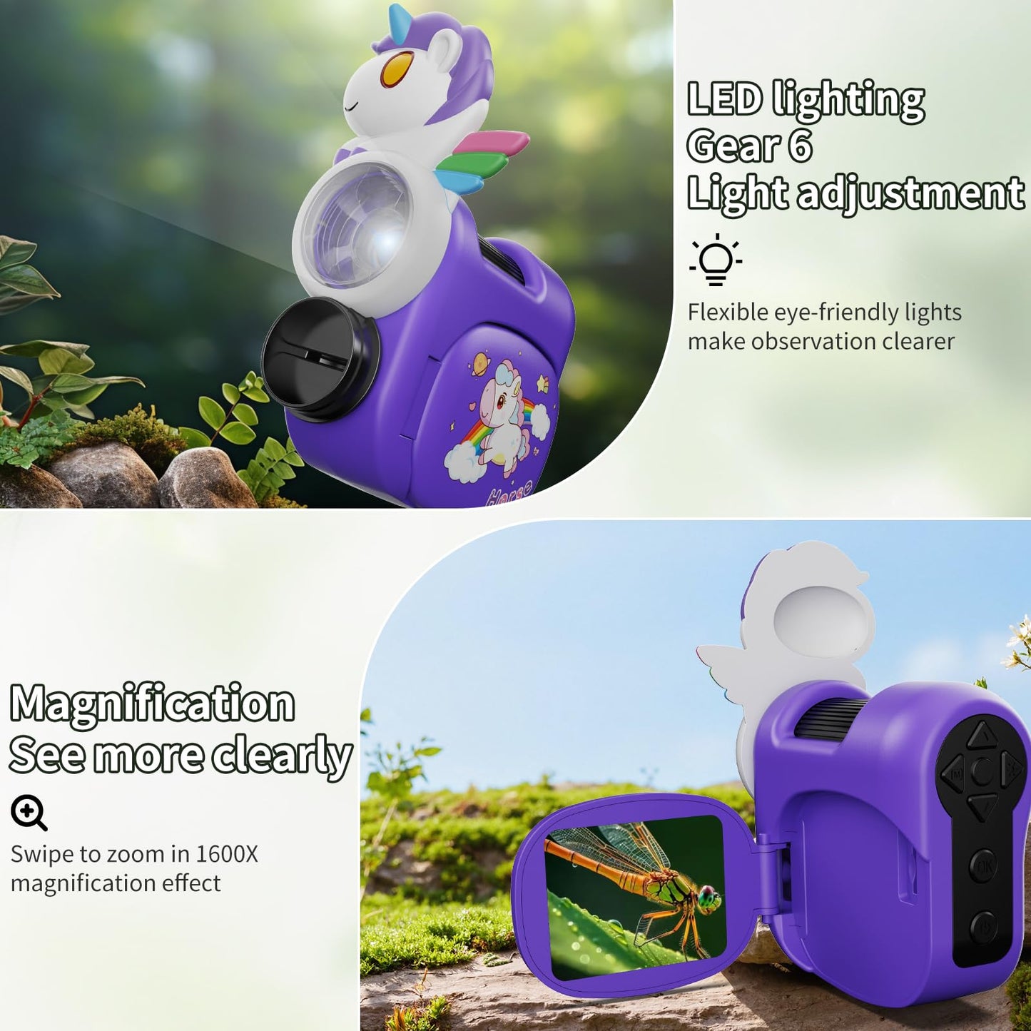 1600X Kids Digital Microscope – Green