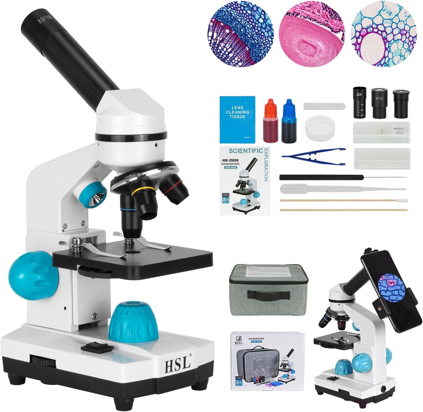 HSL 40X-2000X Kids Microscope Set