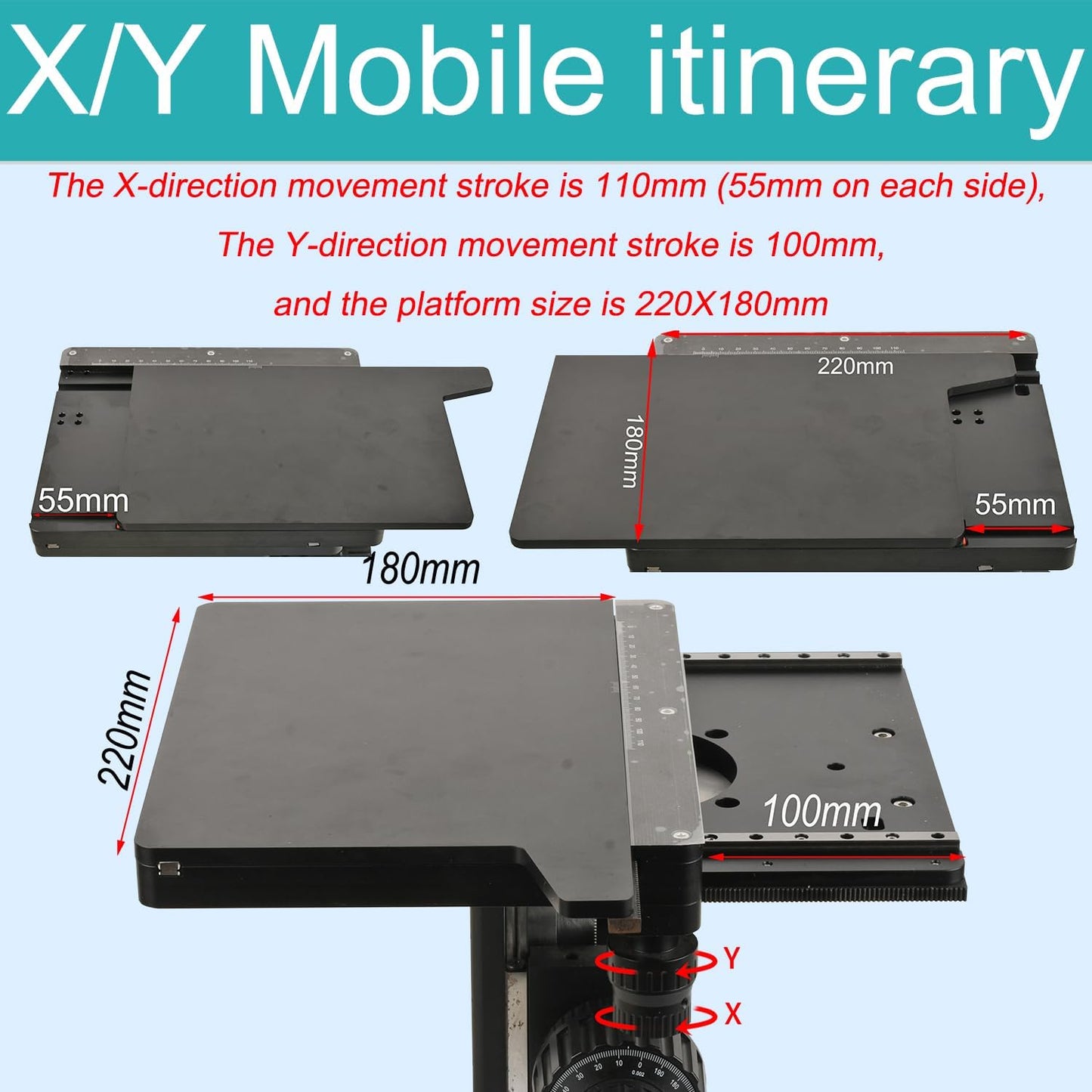X/Y/Z Adjustable Microscope Stand 76mm