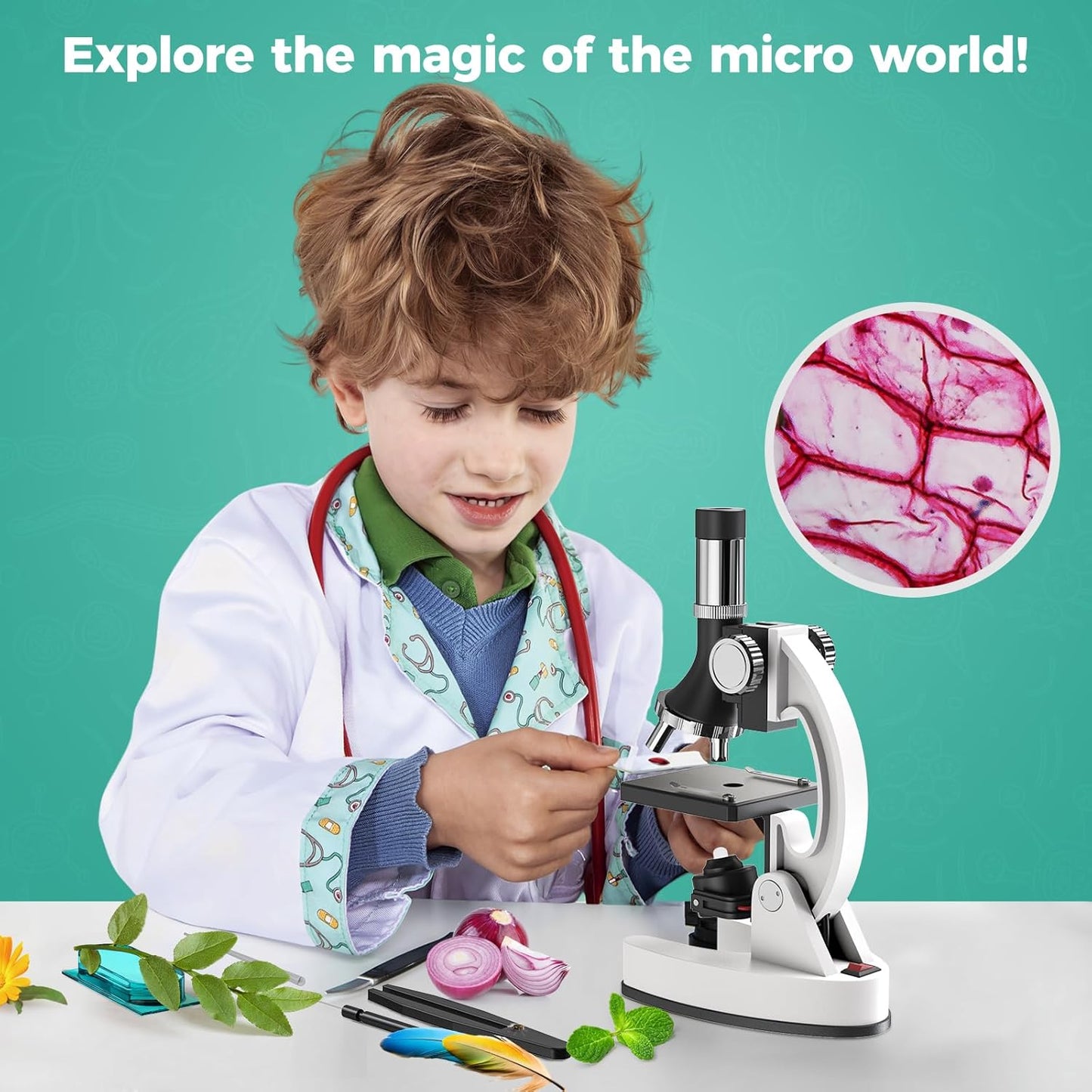 2400X Kids Microscope Science Kit