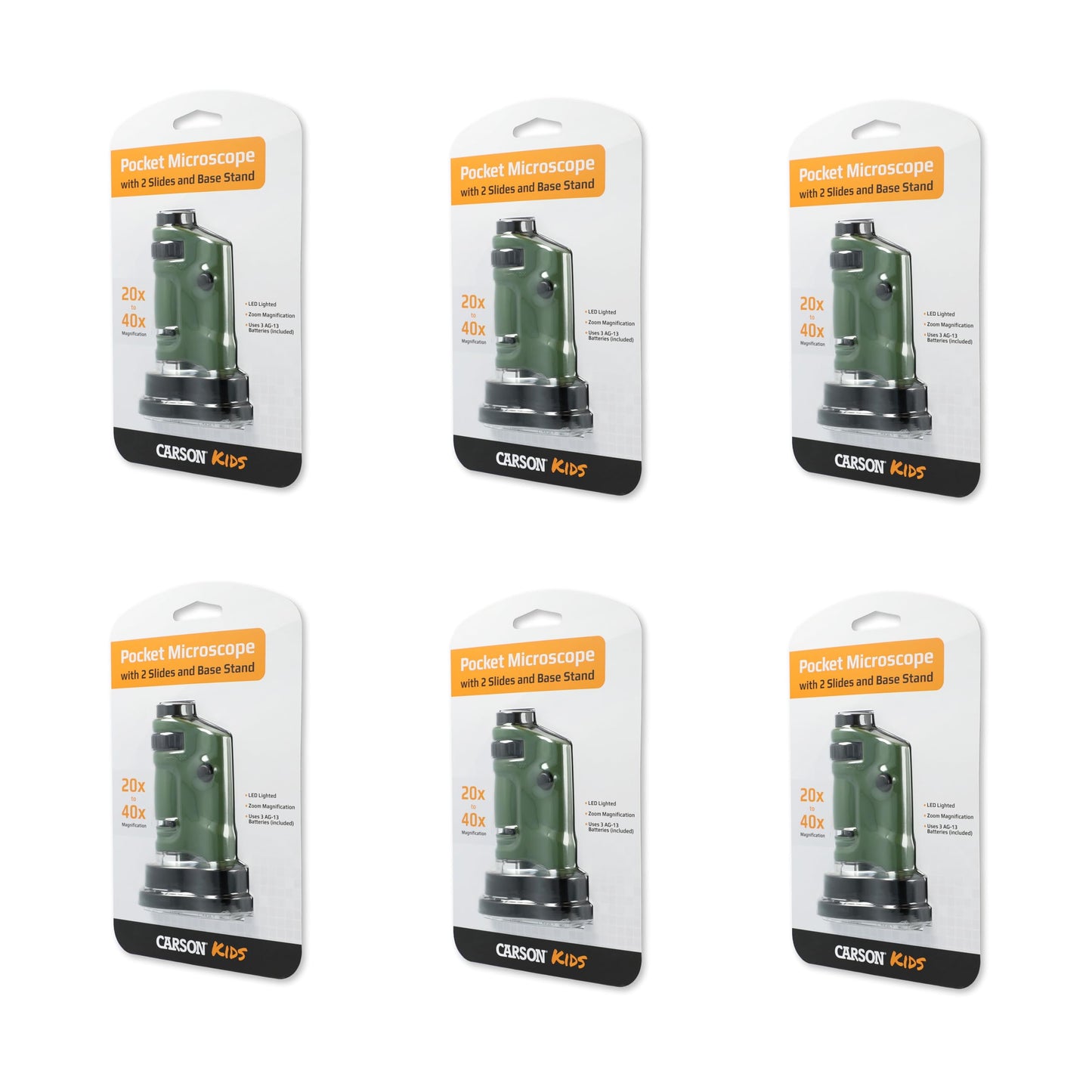 Carson MicroBrite 20-40X Microscope 6-Pack