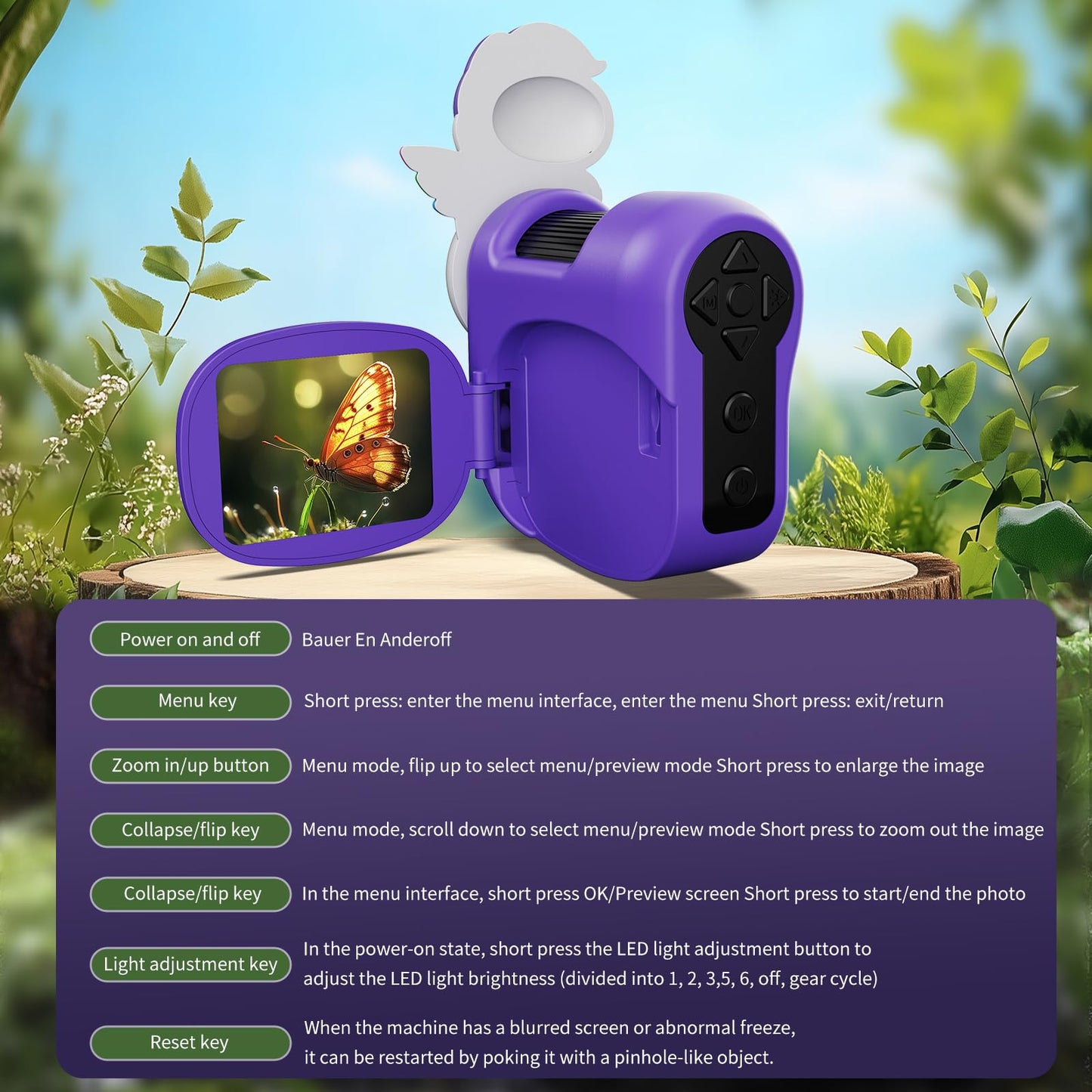 1600X Kids Digital Microscope – Green