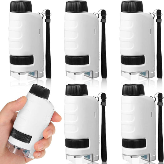 6-Pack Pocket Microscope 60x-120x LED – White