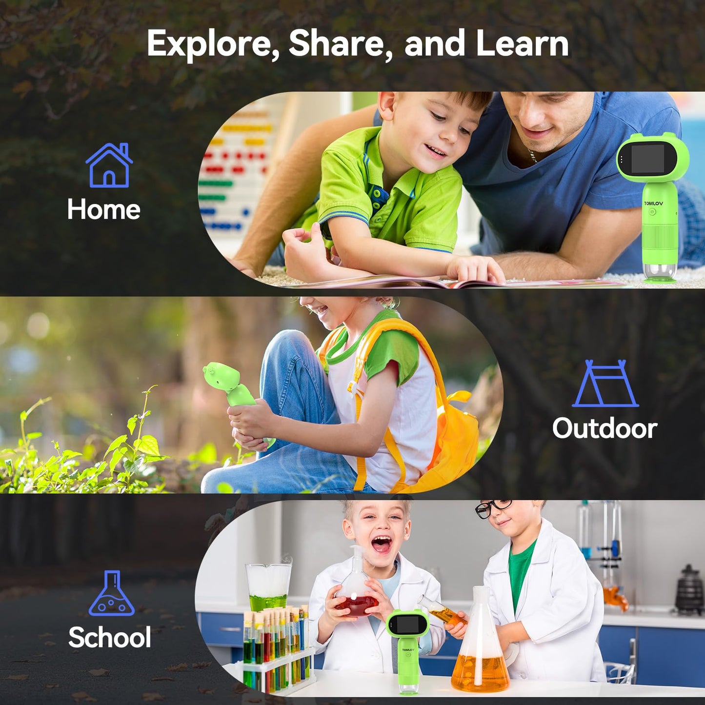 TOMLOV P30 1000X Kids Microscope