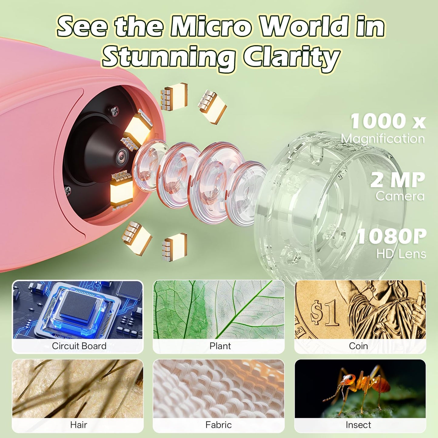 Kids 1000X Digital Pocket Microscope