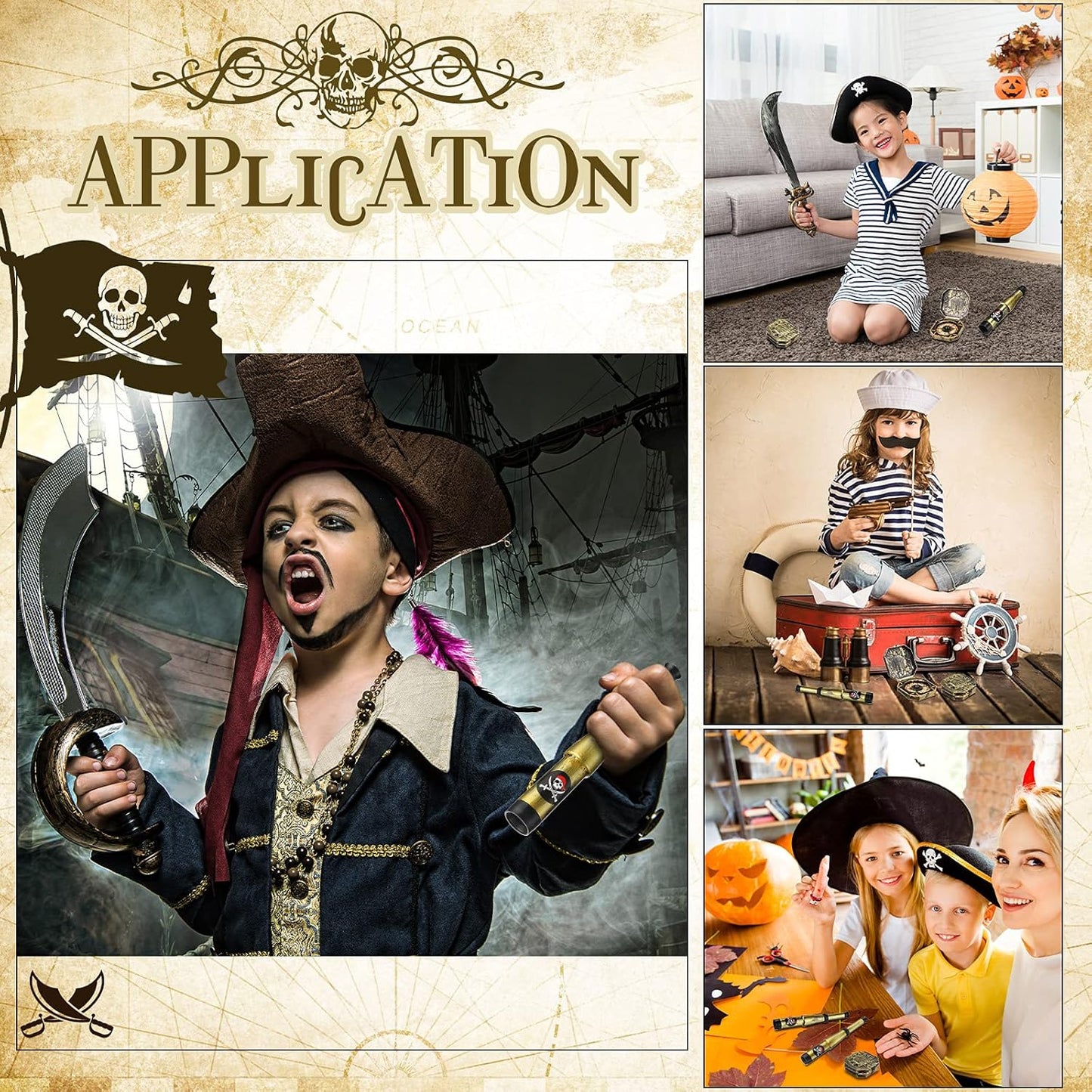 Gejoy Pirate Spyglass & Compass Set