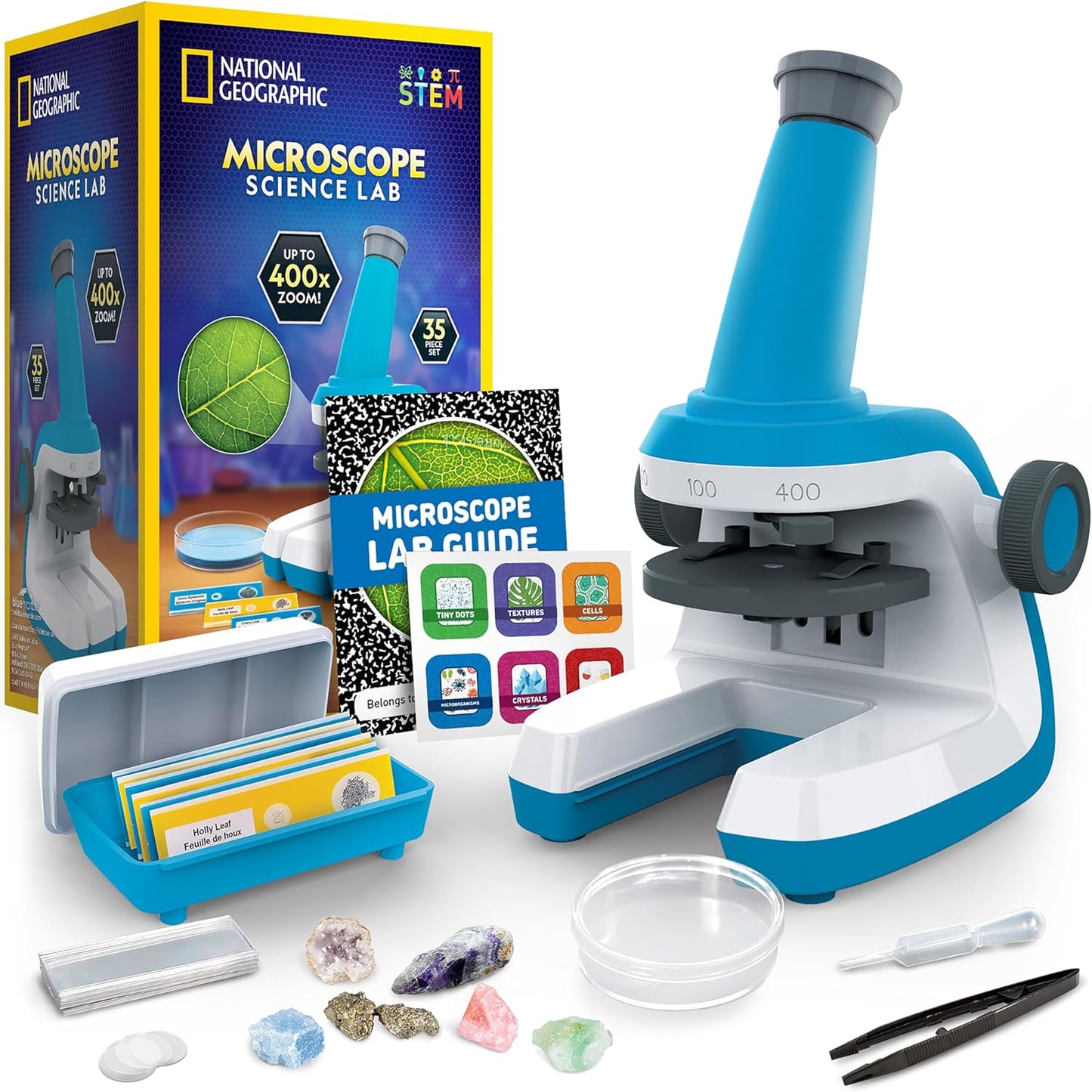 Nat Geo Kids Microscope Kit – Up to 400x Zoom
