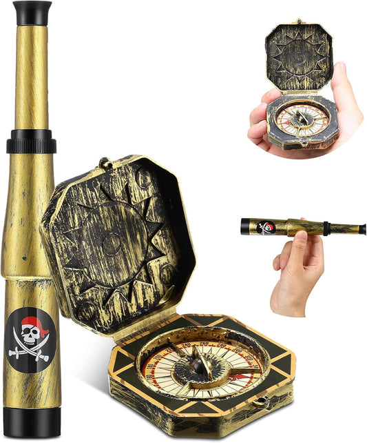 Gejoy Pirate Spyglass & Compass Set