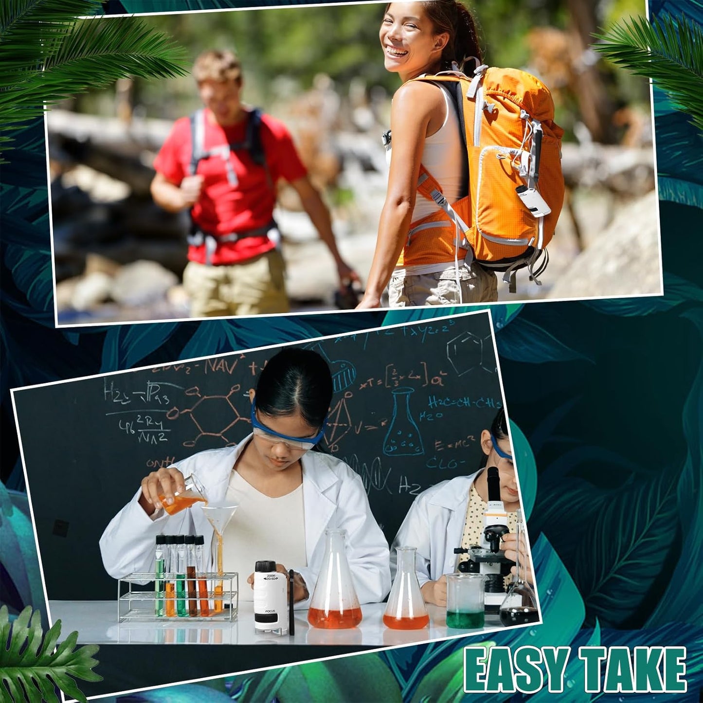 6-Pack Pocket Microscope 60x-120x LED – White