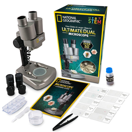 Nat Geo Dual LED Kids Microscope Kit – 50+ pcs
