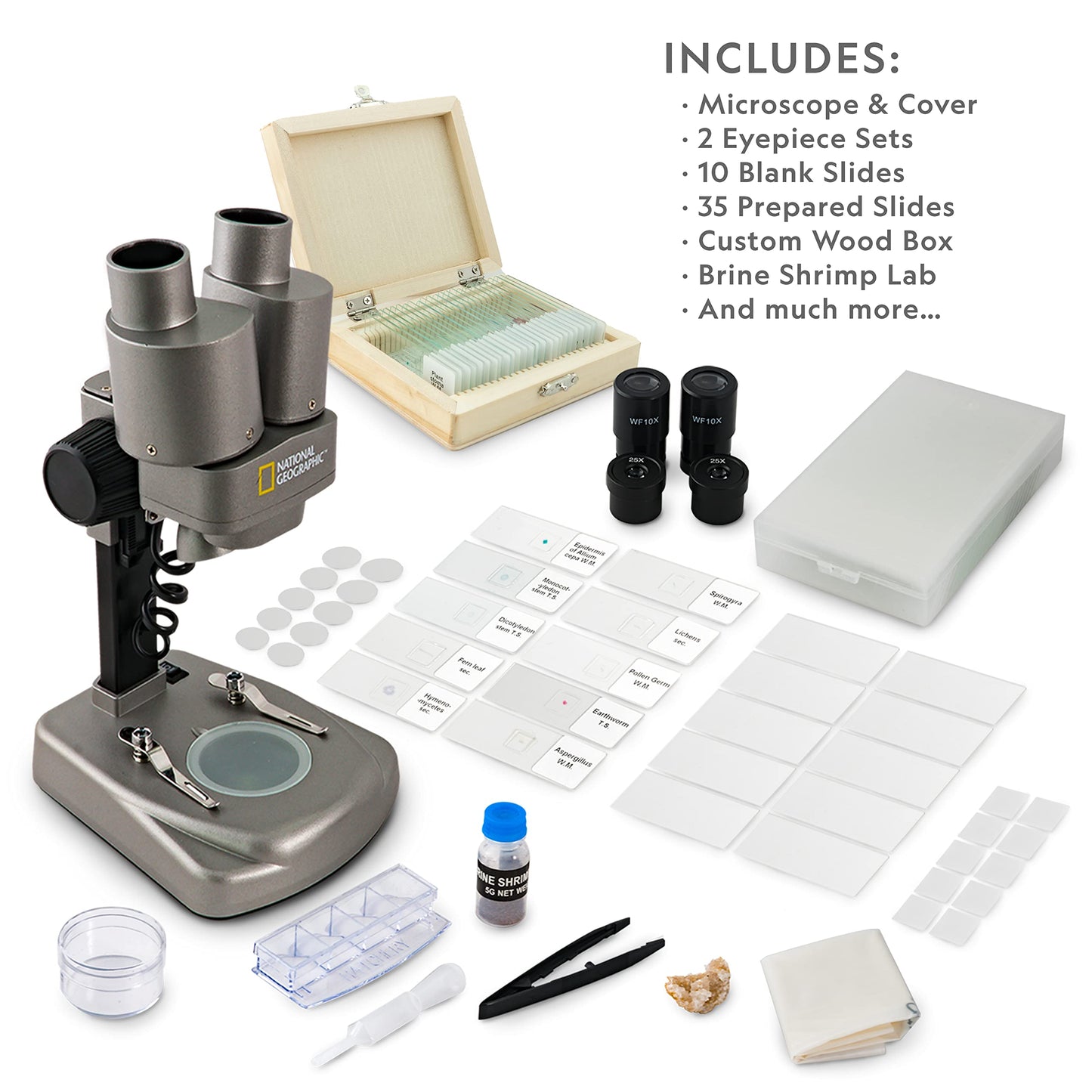 Nat Geo Dual LED Kids Microscope Kit – 50+ pcs