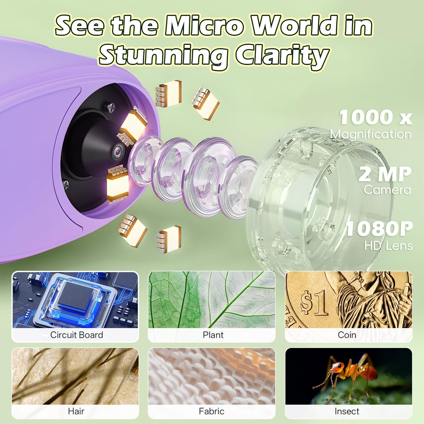 Kids 1000X Digital Pocket Microscope